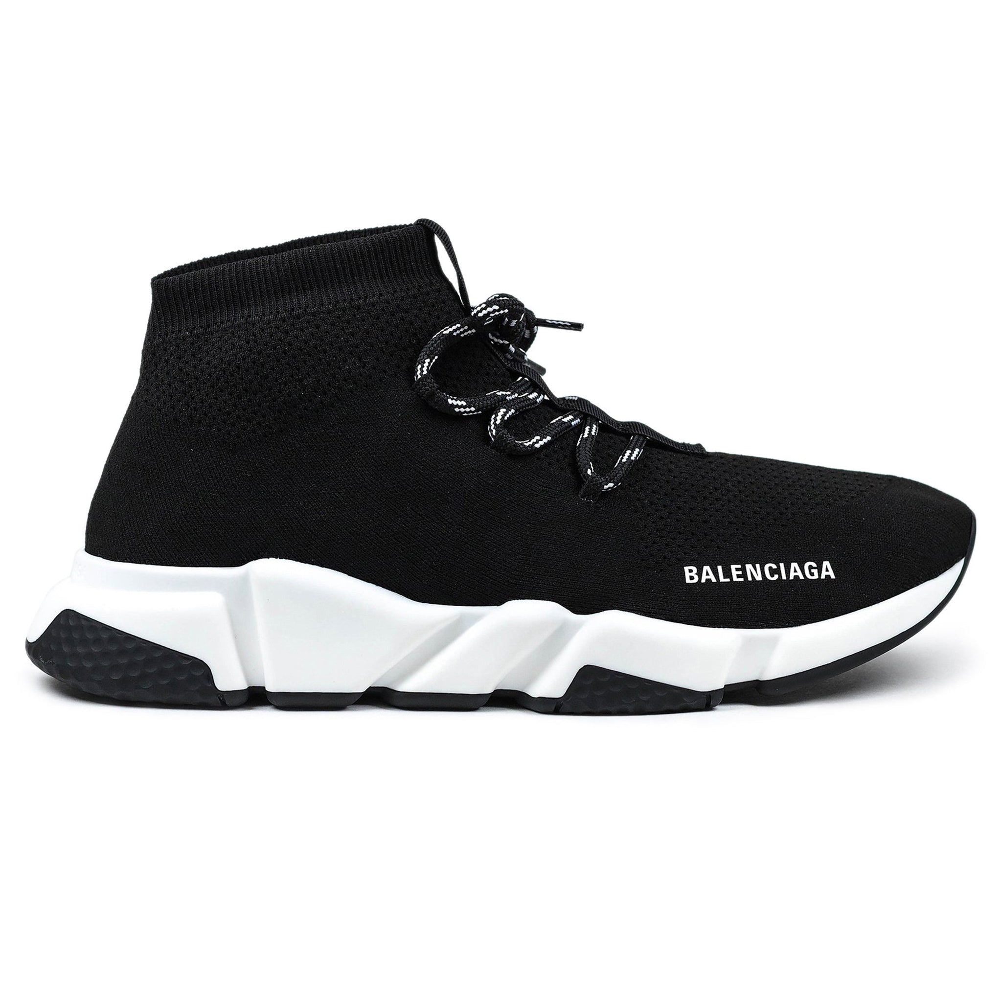 Image of Balenciaga Speed Knit Lace Sock Black White